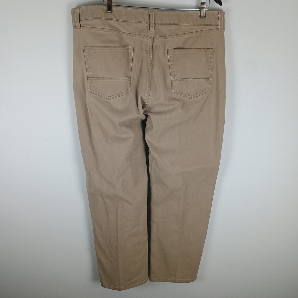 Iron Co Khaki Chino Pants Mens 40x28 Tan Stretch Casual Workwear - Picture 3 of 9